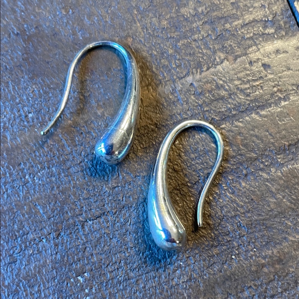 Sterling Silver Minimalist Teardrop Hook Earrings - classy, elegant and chic